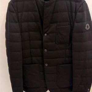 Moncler Classic Cashmere Wool Blazer Jacket Men Size 48 Black